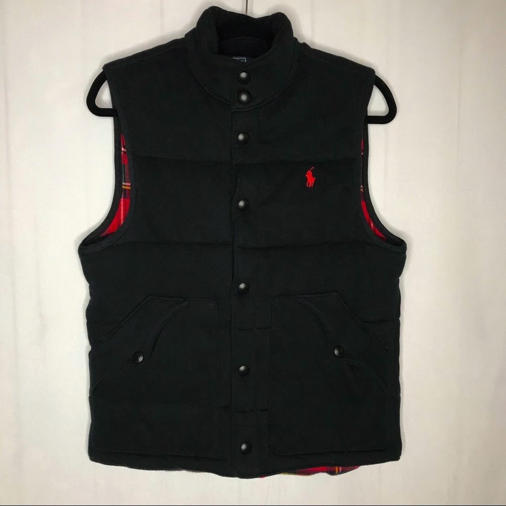 Vtg POLO Ralph Lauren Quilted Snap Button Vest